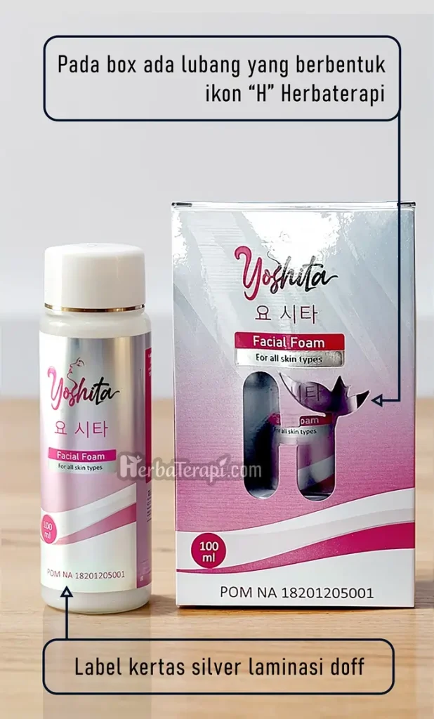 ciri asli facial foam yoshita