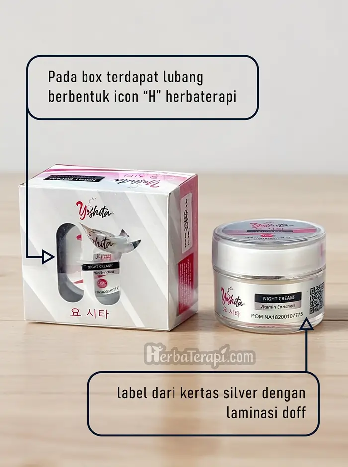 ciri asli night cream yoshita